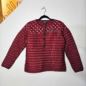Patagonia‎ AlpLight Down Filled Quilted Puffer Womens Large Burgundy Jacket